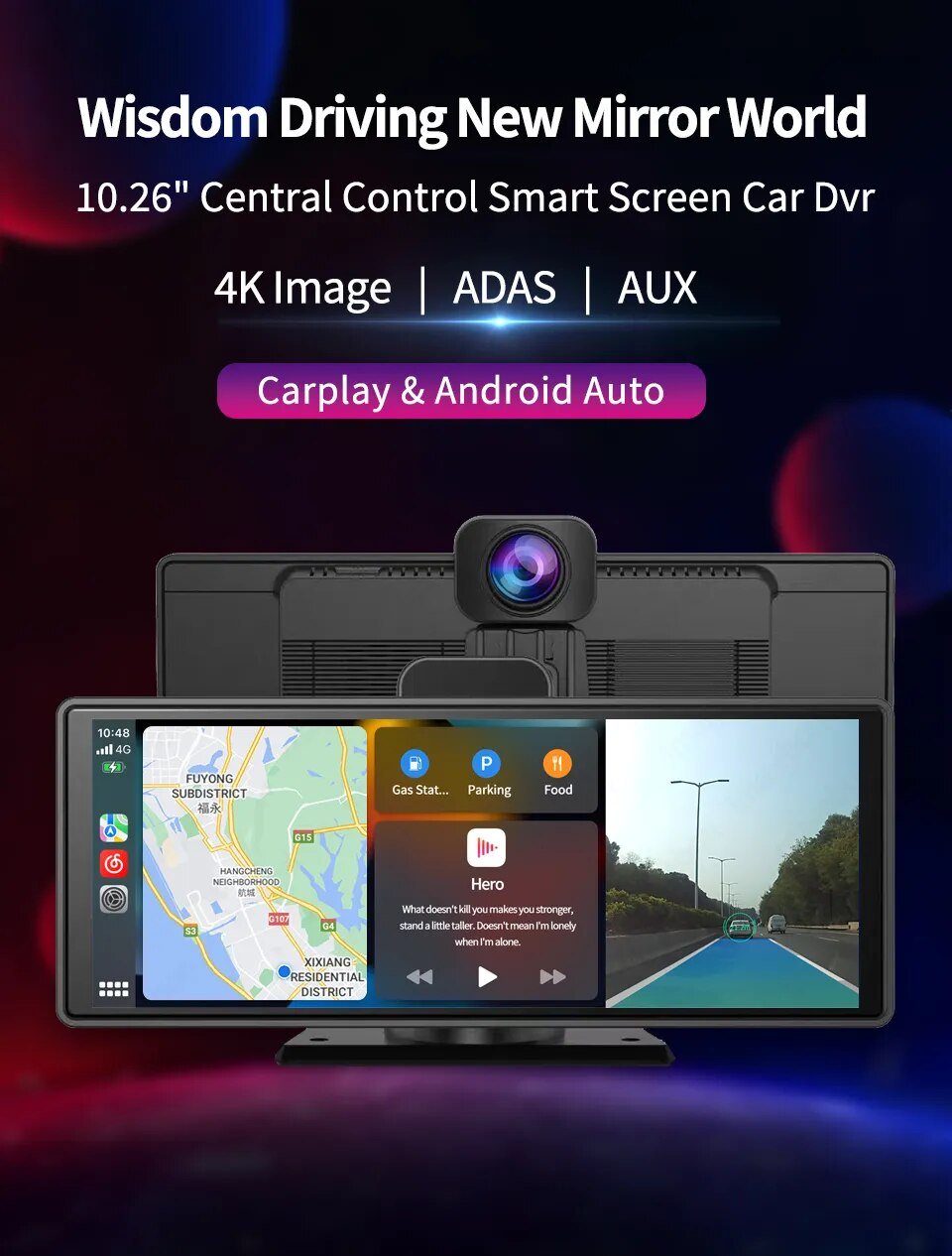 10.26 "CarPlay اللاسلكية وأندرويد السيارات داش كام ADAS شاشة تعمل باللمس 4K DVRs نظام تحديد المواقع والملاحة لوحة القيادة مسجل فيديو 24H Park AUX - منصة بي مارت للتسوق الإلكتروني10.26 "CarPlay اللاسلكية وأندرويد السيارات داش كام ADAS شاشة تعمل باللمس 4K DVRs نظام تحديد المواقع والملاحة لوحة القيادة مسجل فيديو 24H Park AUX