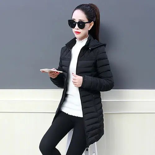 2023 جديد الملابس النسائية الشتاء مقنعين معطف دافئ سليم القطن وسادة مبطنة الإناث متوسطة طويلة سترات أمي ملابس خارجية الموضة - منصة بي مارت للتسوق الإلكتروني2023 جديد الملابس النسائية الشتاء مقنعين معطف دافئ سليم القطن وسادة مبطنة الإناث متوسطة طويلة سترات أمي ملابس خارجية الموضة