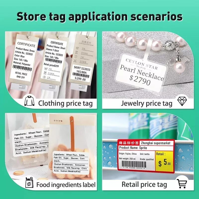 5Rolls NIIMBOT B1 B203 B21 B3S Label Paper Clothing Price Tags Non-waterproof Thermal Label Sticker Date Sort Label Maker - منصة بي مارت للتسوق الإلكتروني5Rolls NIIMBOT B1 B203 B21 B3S Label Paper Clothing Price Tags Non-waterproof Thermal Label Sticker Date Sort Label Maker