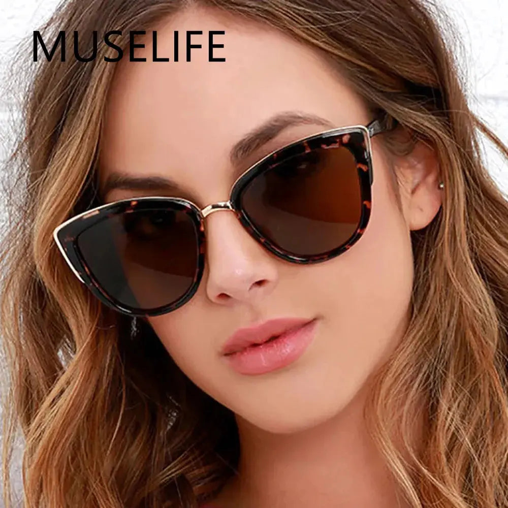 MUSELIFE Cateye النظارات الشمسية النساء خمر التدرج نظارات ريترو القط العين نظارات شمسية نظارات الإناث UV400 B MART