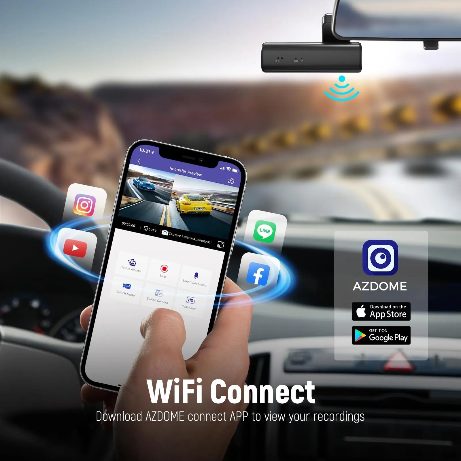 AZDOME M301 2K Dual Dashcams Dash Cam Front and Rear Built In WiFi Voice Control Night Vision G-Sensor Parking Monitor - منصة بي مارت للتسوق الإلكترونيAZDOME M301 2K Dual Dashcams Dash Cam Front and Rear Built In WiFi Voice Control Night Vision G-Sensor Parking Monitor