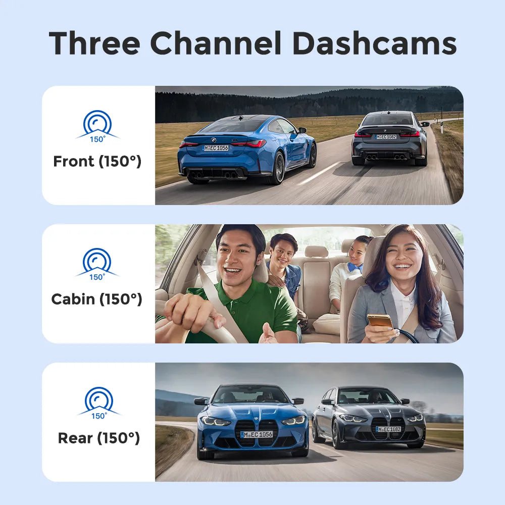 AZDOME M550-3CH Dash Cam Car DVR 4K 3 Cameras 1080 Rear Cam Recording With GPS Night Vision WIFI Parking Monitor Car - منصة بي مارت للتسوق الإلكترونيAZDOME M550-3CH Dash Cam Car DVR 4K 3 Cameras 1080 Rear Cam Recording With GPS Night Vision WIFI Parking Monitor Car