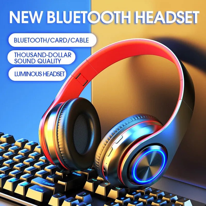 B39 Headphone With Wireless Bluetooth Colorful Light Pluggable Card Game Music Movement - منصة بي مارت للتسوق الإلكترونيB39 Headphone With Wireless Bluetooth Colorful Light Pluggable Card Game Music Movement