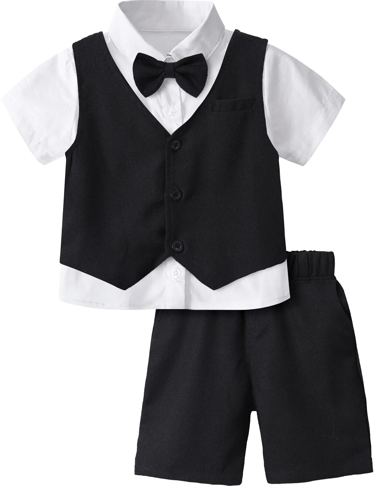 Baby Boy Clothes Toddler Wedding Suit Set Kids Birthday Party Outfit Gemtleman Formal Short Sleeve Cotton Clothing Set 3PCS - منصة بي مارت للتسوق الإلكترونيBaby Boy Clothes Toddler Wedding Suit Set Kids Birthday Party Outfit Gemtleman Formal Short Sleeve Cotton Clothing Set 3PCS