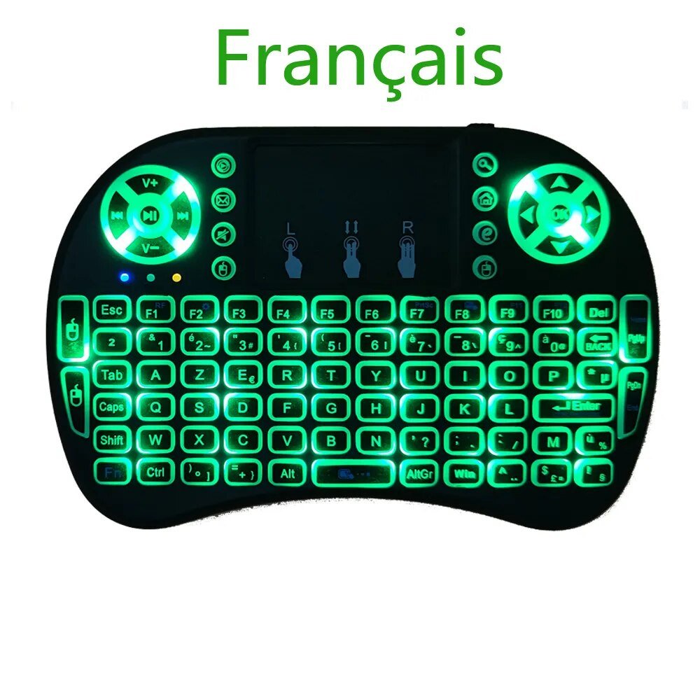 Backlight English Russian French Spanish Portugal Fly Air Mouse 2.4G Touchpad for Android TV Box PC I8 Mini Wireless Keyboard - منصة بي مارت للتسوق الإلكترونيBacklight English Russian French Spanish Portugal Fly Air Mouse 2.4G Touchpad for Android TV Box PC I8 Mini Wireless Keyboard