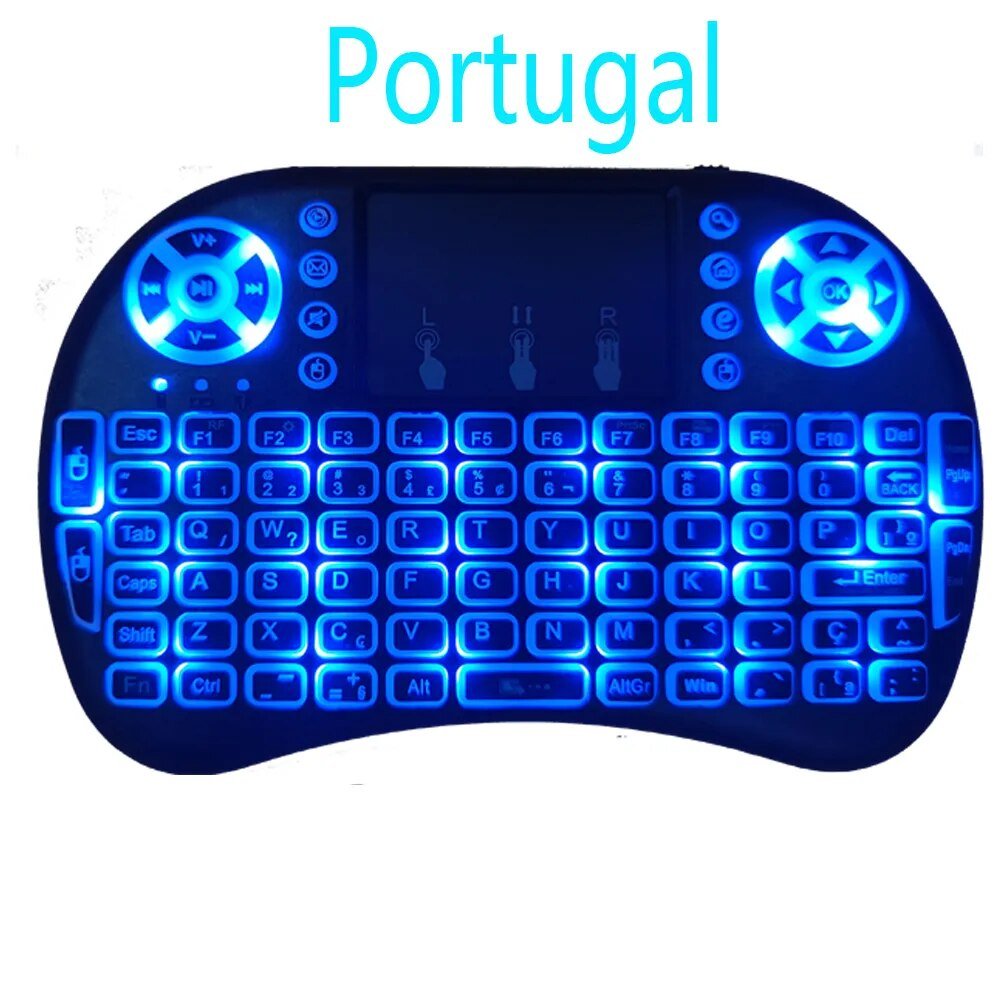 Backlight English Russian French Spanish Portugal Fly Air Mouse 2.4G Touchpad for Android TV Box PC I8 Mini Wireless Keyboard - منصة بي مارت للتسوق الإلكترونيBacklight English Russian French Spanish Portugal Fly Air Mouse 2.4G Touchpad for Android TV Box PC I8 Mini Wireless Keyboard