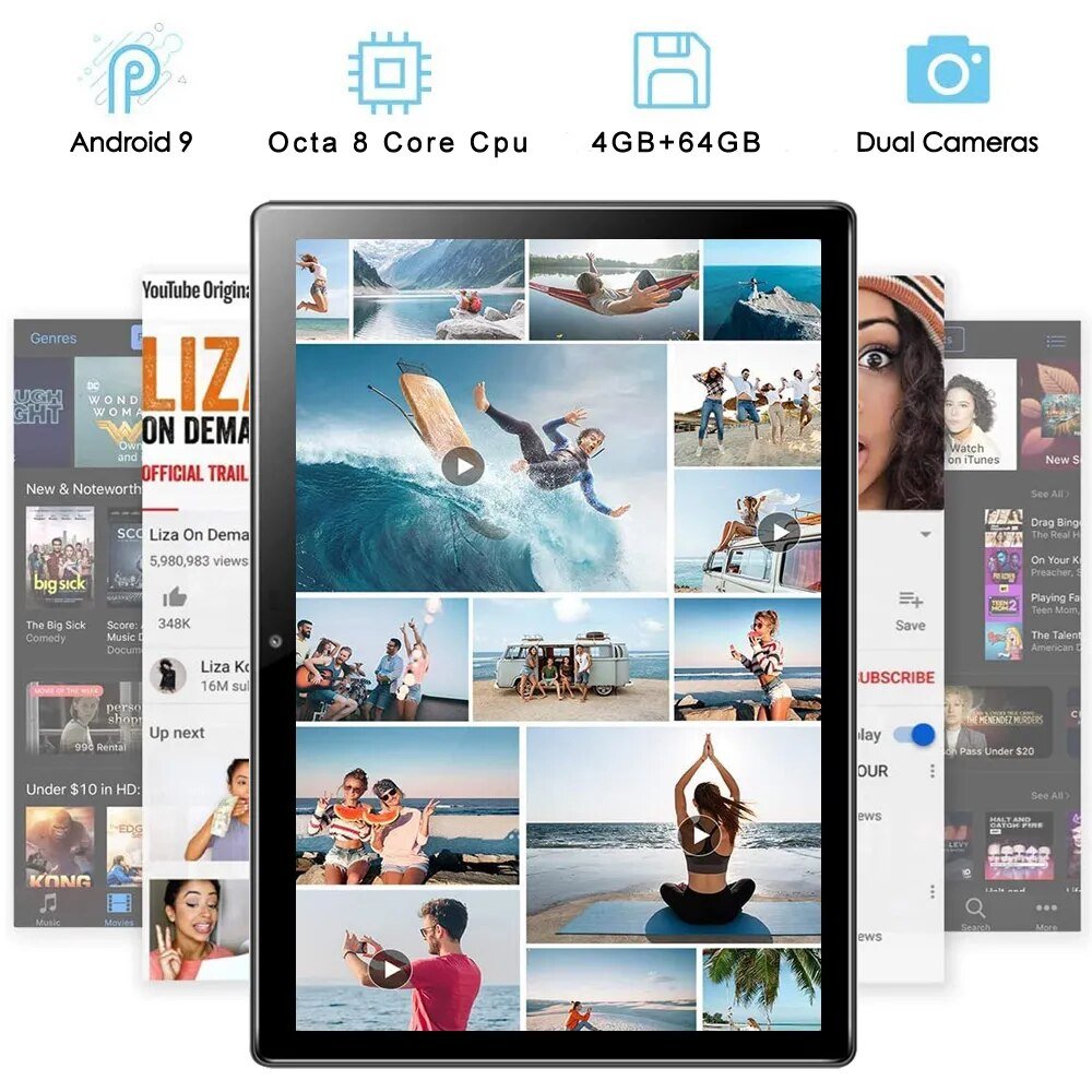 BDF H1 New 10.1 Inch Tablet Pc 4GB RAM 64GB ROM 8 Core Tablets 800x1280 Google Play 3G/4G LTE Phone Call Android 9 WiFi 5000mAh - منصة بي مارت للتسوق الإلكترونيBDF H1 New 10.1 Inch Tablet Pc 4GB RAM 64GB ROM 8 Core Tablets 800x1280 Google Play 3G/4G LTE Phone Call Android 9 WiFi 5000mAh