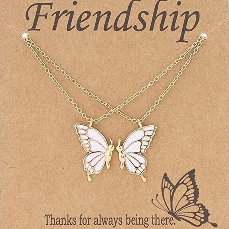 Best Friend Butterfly Necklace for Women Friendship Necklace Animal Card Clavicle Chain Pendant Mother Day Gift Designer Jewelry - منصة بي مارت للتسوق الإلكترونيBest Friend Butterfly Necklace for Women Friendship Necklace Animal Card Clavicle Chain Pendant Mother Day Gift Designer Jewelry