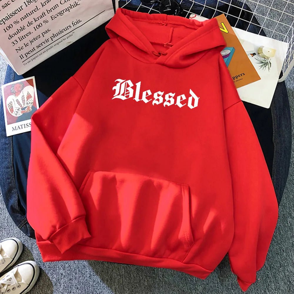 Blessed Creativity Printed Hoodies Women Street Style Hip Hop Hoody Autumn Loose Fleece Clothing Comfortable Pullover Sweatshirt - منصة بي مارت للتسوق الإلكترونيBlessed Creativity Printed Hoodies Women Street Style Hip Hop Hoody Autumn Loose Fleece Clothing Comfortable Pullover Sweatshirt