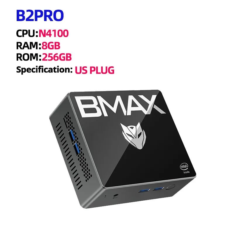 BMAX B2 Pro Mini PC Windows 11 PRO OS PC All In One HDMI Intel N4100 8GB RAM 256GB SSD Intel UHD Graphics 600 1000Mbps Ethernet - منصة بي مارت للتسوق الإلكترونيBMAX B2 Pro Mini PC Windows 11 PRO OS PC All In One HDMI Intel N4100 8GB RAM 256GB SSD Intel UHD Graphics 600 1000Mbps Ethernet