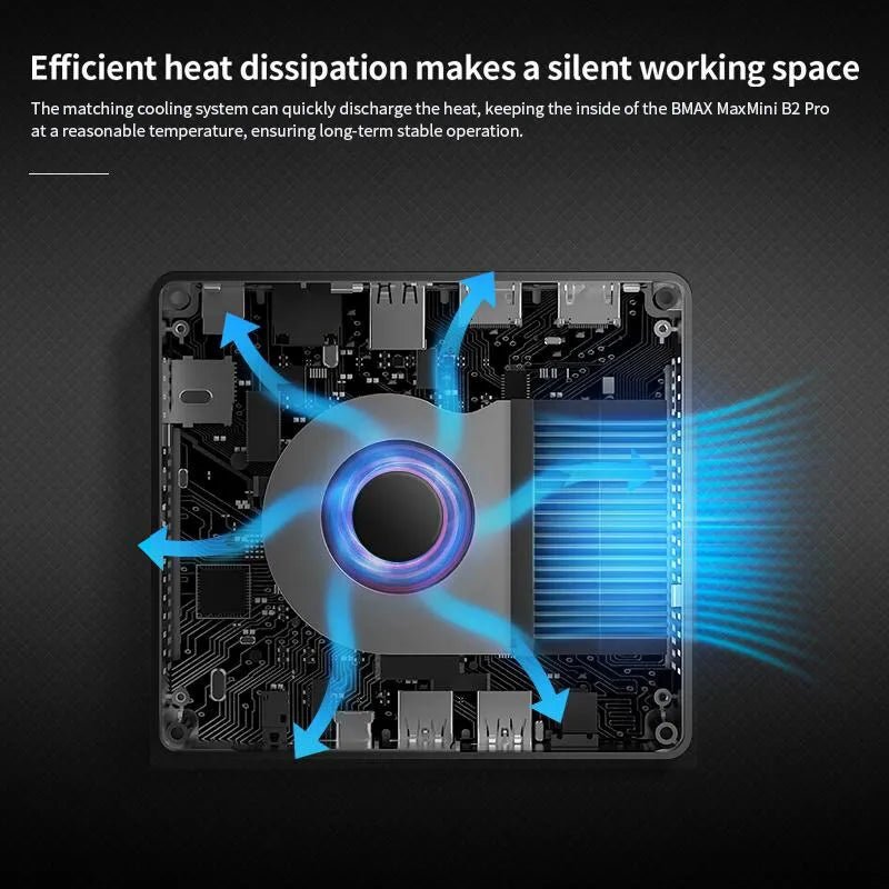 BMAX B2 Pro Mini PC Windows 11 PRO OS PC All In One HDMI Intel N4100 8GB RAM 256GB SSD Intel UHD Graphics 600 1000Mbps Ethernet - منصة بي مارت للتسوق الإلكترونيBMAX B2 Pro Mini PC Windows 11 PRO OS PC All In One HDMI Intel N4100 8GB RAM 256GB SSD Intel UHD Graphics 600 1000Mbps Ethernet
