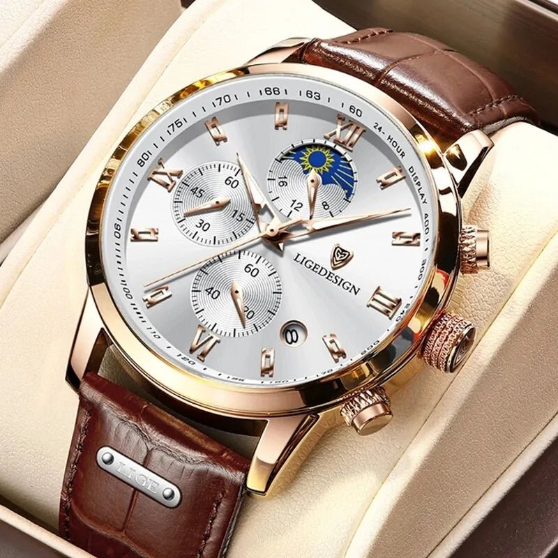 Casual Men Watch Luxury Leather Waterproof Sport Quartz Wristwatch Chronograph Military Watch for Men Relogio Masculino - منصة بي مارت للتسوق الإلكترونيCasual Men Watch Luxury Leather Waterproof Sport Quartz Wristwatch Chronograph Military Watch for Men Relogio Masculino