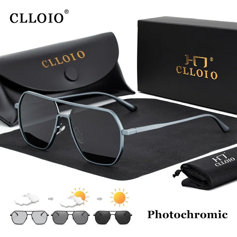 CLLOIO New Fashion Aluminum Photochromic Sunglasses Men Women Polarized Sun Glasses Chameleon Anti-glare Driving Oculos de sol - منصة بي مارت للتسوق الإلكترونيCLLOIO New Fashion Aluminum Photochromic Sunglasses Men Women Polarized Sun Glasses Chameleon Anti-glare Driving Oculos de sol