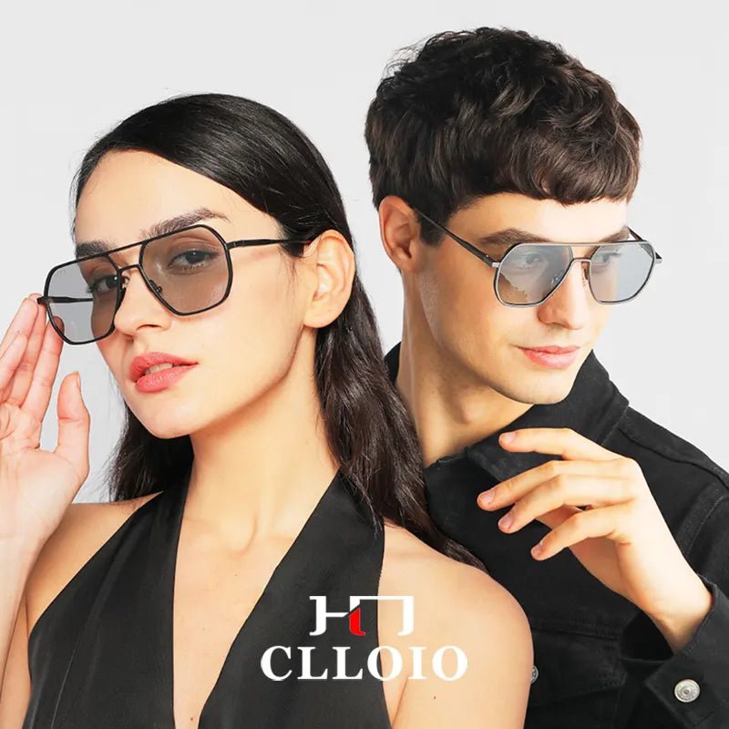 CLLOIO New Fashion Aluminum Photochromic Sunglasses Men Women Polarized Sun Glasses Chameleon Anti-glare Driving Oculos de sol - منصة بي مارت للتسوق الإلكترونيCLLOIO New Fashion Aluminum Photochromic Sunglasses Men Women Polarized Sun Glasses Chameleon Anti-glare Driving Oculos de sol