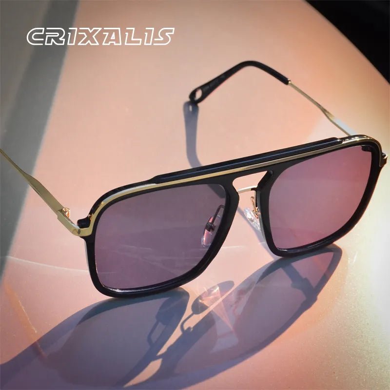 CRIXALIS Vintage Sunglasses For Men Retro Anti Glare Driving Sun Glasses Male Fashion Square Shades UV400 zonnebril heren - منصة بي مارت للتسوق الإلكترونيCRIXALIS Vintage Sunglasses For Men Retro Anti Glare Driving Sun Glasses Male Fashion Square Shades UV400 zonnebril heren