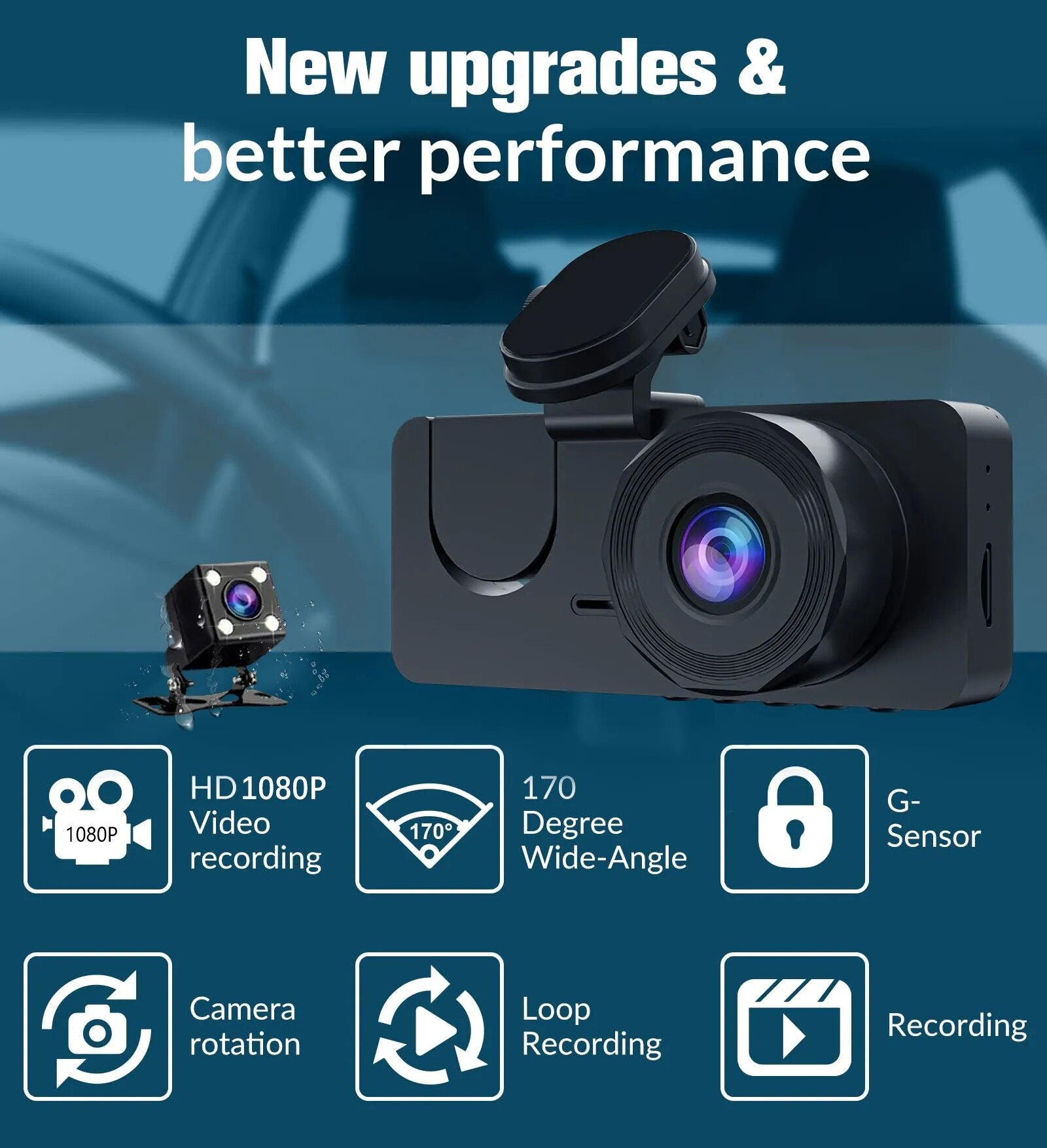 Dash Cam for Car Camera Video Recorder Dashcam DVRs Black Box 3 * Lens DVR with Rear View Camera 24H Parking Monitor 3 Channel - منصة بي مارت للتسوق الإلكترونيDash Cam for Car Camera Video Recorder Dashcam DVRs Black Box 3 * Lens DVR with Rear View Camera 24H Parking Monitor 3 Channel