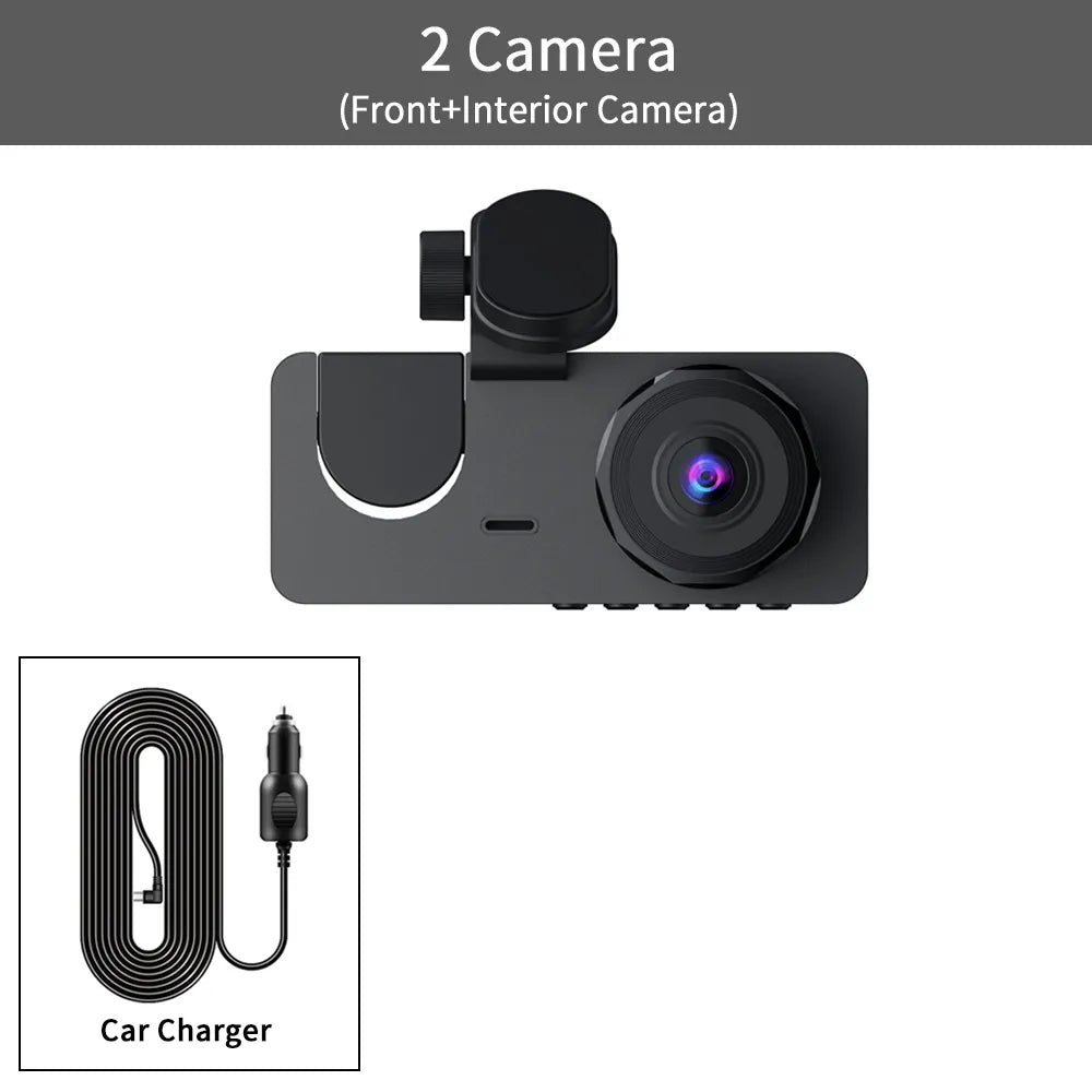Dash Cam for Car Camera Video Recorder Dashcam DVRs Black Box 3 * Lens DVR with Rear View Camera 24H Parking Monitor 3 Channel - منصة بي مارت للتسوق الإلكترونيDash Cam for Car Camera Video Recorder Dashcam DVRs Black Box 3 * Lens DVR with Rear View Camera 24H Parking Monitor 3 Channel