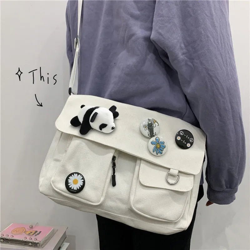 Fashion Women Canvas Shoulder Bags For Youth Casual Ladies Large Capacity Crossbody Bags Solid Handbags Messenger Bags for Women - منصة بي مارت للتسوق الإلكترونيFashion Women Canvas Shoulder Bags For Youth Casual Ladies Large Capacity Crossbody Bags Solid Handbags Messenger Bags for Women