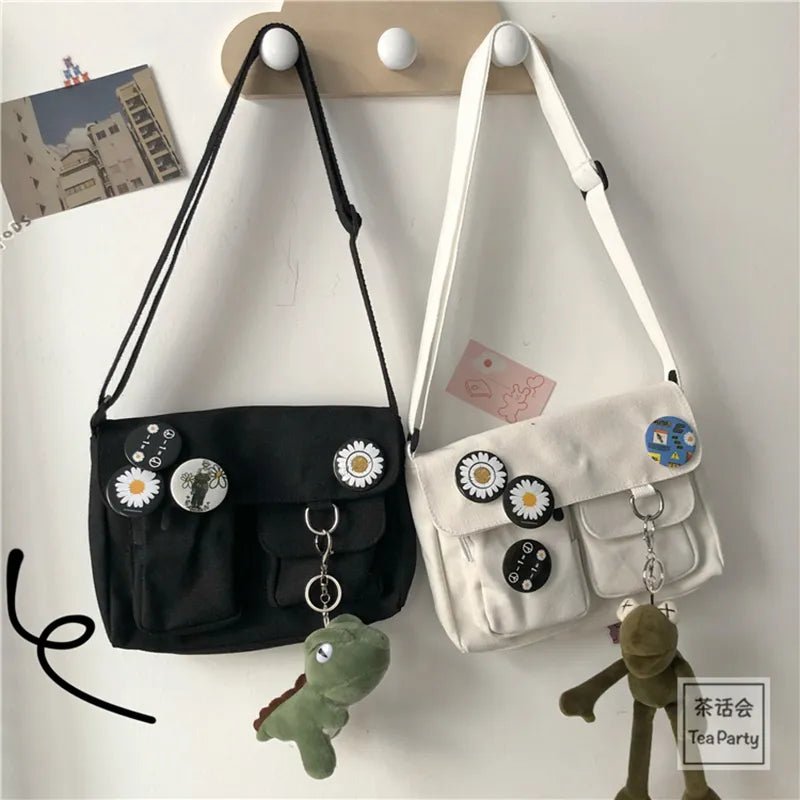 Fashion Women Canvas Shoulder Bags For Youth Casual Ladies Large Capacity Crossbody Bags Solid Handbags Messenger Bags for Women - منصة بي مارت للتسوق الإلكترونيFashion Women Canvas Shoulder Bags For Youth Casual Ladies Large Capacity Crossbody Bags Solid Handbags Messenger Bags for Women