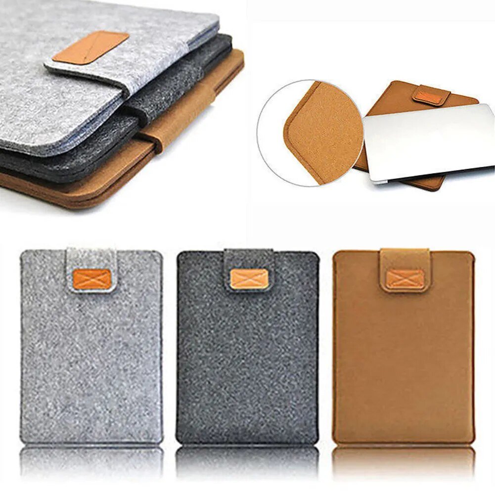 Felt Sleeve Slim Tablet Case Cover Bag for MacBooks Air Pro 11 13 15 Inch Solid Color Tablet Storage Bag - منصة بي مارت للتسوق الإلكترونيFelt Sleeve Slim Tablet Case Cover Bag for MacBooks Air Pro 11 13 15 Inch Solid Color Tablet Storage Bag