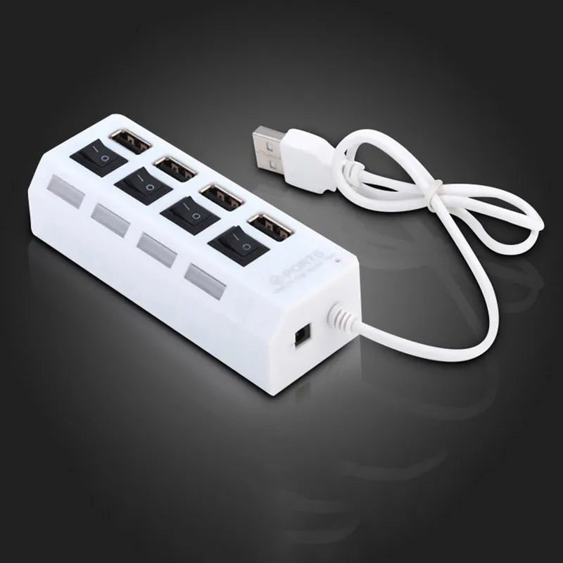High Speed 4/7 Ports USB HUB 2.0 Adapter Expander Multi USB Splitter Multiple Extender with LED Lamp Switch for PC Laptop - منصة بي مارت للتسوق الإلكترونيHigh Speed 4/7 Ports USB HUB 2.0 Adapter Expander Multi USB Splitter Multiple Extender with LED Lamp Switch for PC Laptop