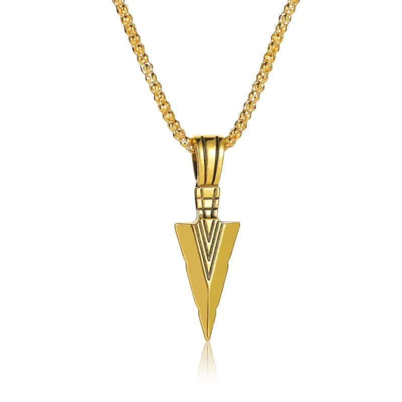 Hip Hop Vintage Men Arrow Necklace Delicate Triangle Spearhead Arrowhead Pendant Necklace for Men Punk Hip Hop Gift Jewelry - منصة بي مارت للتسوق الإلكترونيHip Hop Vintage Men Arrow Necklace Delicate Triangle Spearhead Arrowhead Pendant Necklace for Men Punk Hip Hop Gift Jewelry