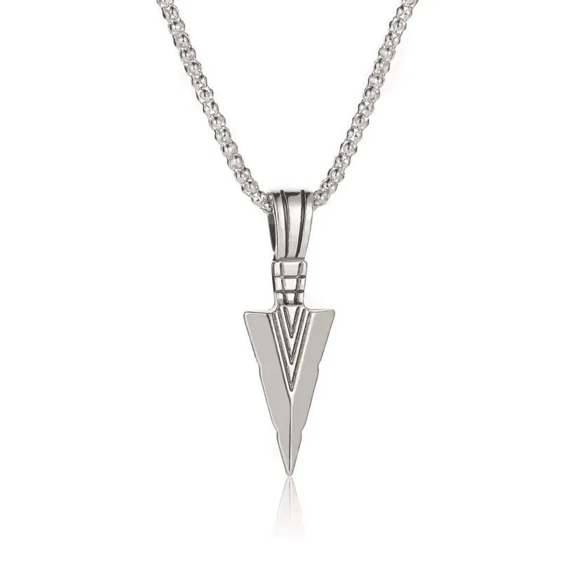 Hip Hop Vintage Men Arrow Necklace Delicate Triangle Spearhead Arrowhead Pendant Necklace for Men Punk Hip Hop Gift Jewelry - منصة بي مارت للتسوق الإلكترونيHip Hop Vintage Men Arrow Necklace Delicate Triangle Spearhead Arrowhead Pendant Necklace for Men Punk Hip Hop Gift Jewelry