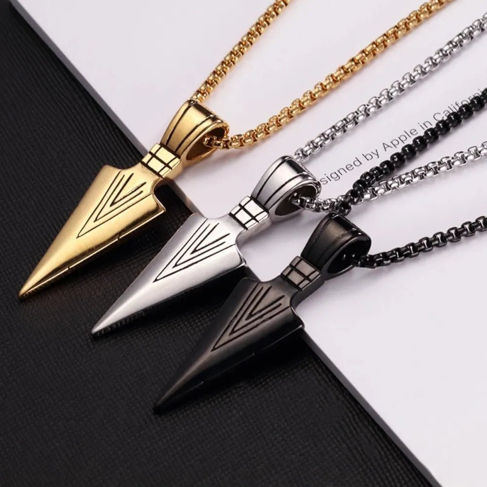 Hip Hop Vintage Men Arrow Necklace Delicate Triangle Spearhead Arrowhead Pendant Necklace for Men Punk Hip Hop Gift Jewelry - منصة بي مارت للتسوق الإلكترونيHip Hop Vintage Men Arrow Necklace Delicate Triangle Spearhead Arrowhead Pendant Necklace for Men Punk Hip Hop Gift Jewelry