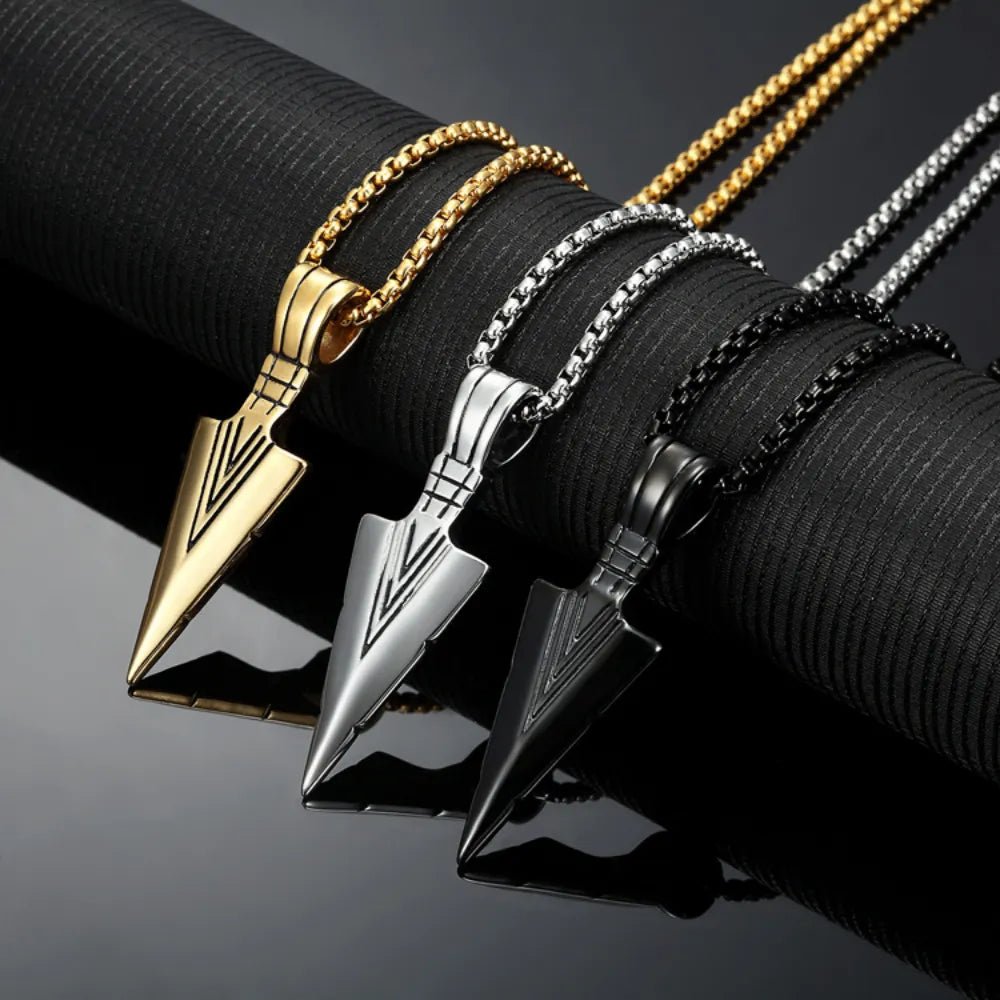 Hip Hop Vintage Men Arrow Necklace Delicate Triangle Spearhead Arrowhead Pendant Necklace for Men Punk Hip Hop Gift Jewelry - منصة بي مارت للتسوق الإلكترونيHip Hop Vintage Men Arrow Necklace Delicate Triangle Spearhead Arrowhead Pendant Necklace for Men Punk Hip Hop Gift Jewelry