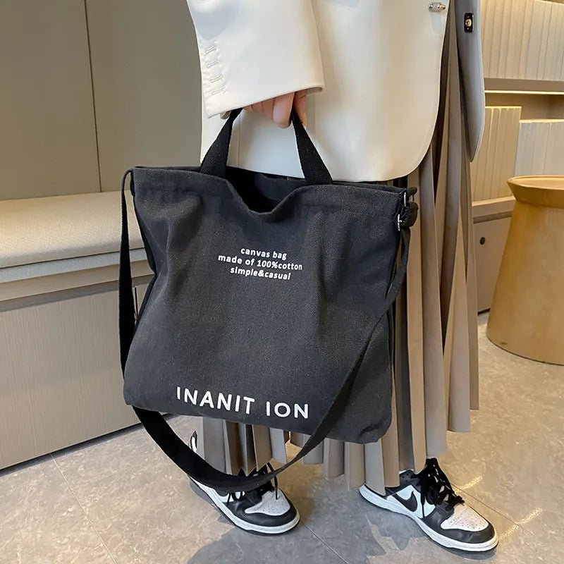Japanese Canvas Men's and Women's Simple Cross-body Bag Wash Canvas Thick Handbag Large Capacity Arts Students Package Satchel - منصة بي مارت للتسوق الإلكترونيJapanese Canvas Men's and Women's Simple Cross-body Bag Wash Canvas Thick Handbag Large Capacity Arts Students Package Satchel