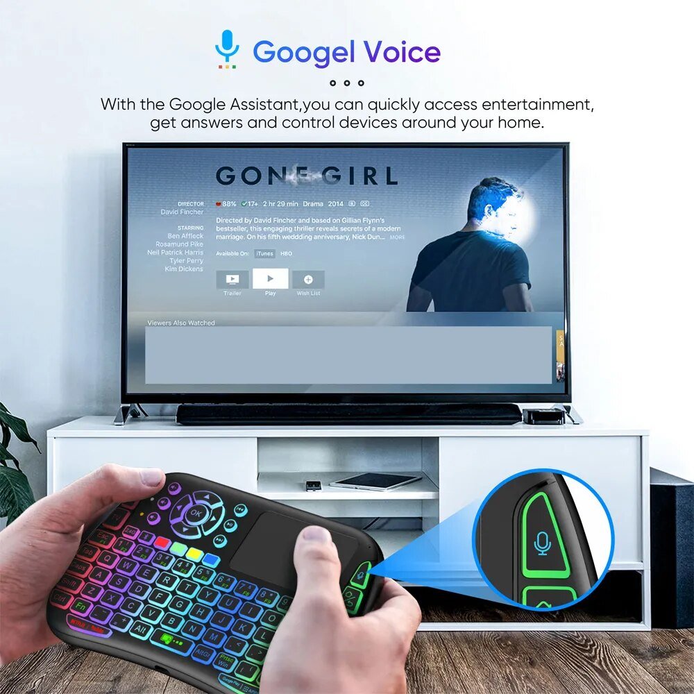 M9 Bluetooth Mini Wireless Keyboard 7 Backlit 2.4G Google Voice Air Mouse Remote Touchpad Lithium Battery for Android TV Box PC - منصة بي مارت للتسوق الإلكترونيM9 Bluetooth Mini Wireless Keyboard 7 Backlit 2.4G Google Voice Air Mouse Remote Touchpad Lithium Battery for Android TV Box PC